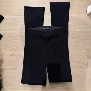 Zara Black Flare Split Hem Leggings
